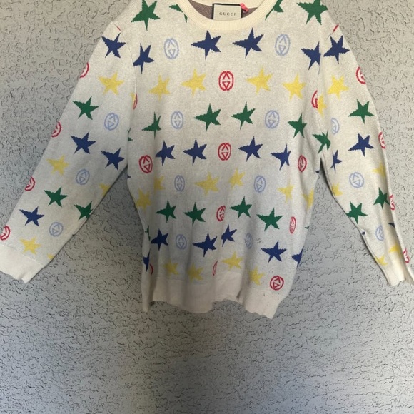 Gucci Cream Sweater with Colorful Stars